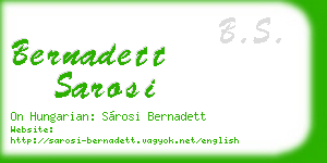 bernadett sarosi business card
